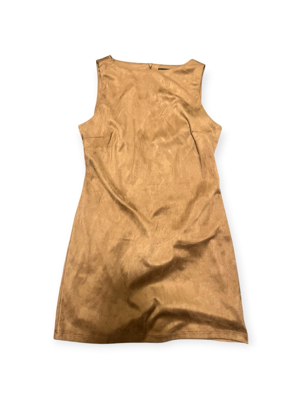 Sincerely Jules Faux Suede Sleeveless Mini Dress Tan Size L